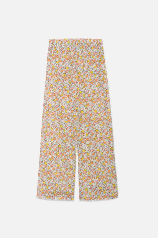 Fish Print Mid-Rise Trousers