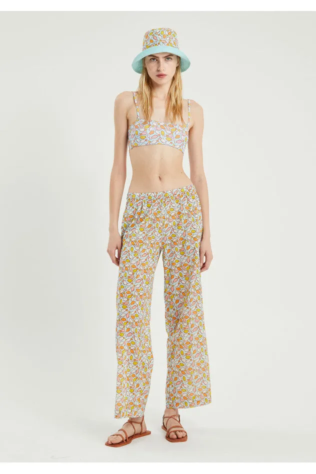 Fish Print Mid-Rise Trousers