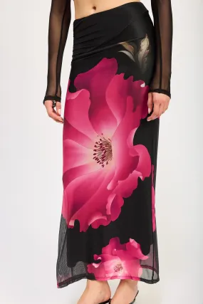 Flora Asymmetric Waist Maxi Skirt