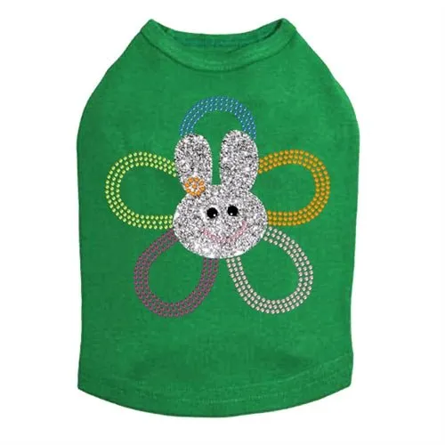 Flower Bunny Rhinestone Dog Tank- Many Colors