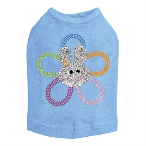 Flower Bunny Rhinestone Dog Tank- Many Colors