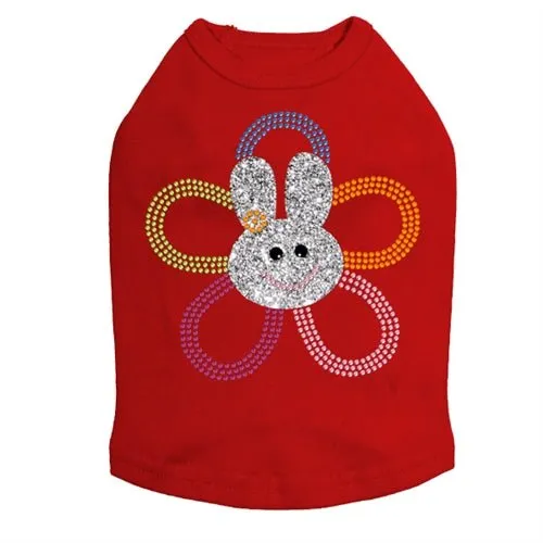 Flower Bunny Rhinestone Dog Tank- Many Colors