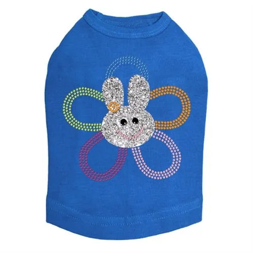 Flower Bunny Rhinestone Dog Tank- Many Colors