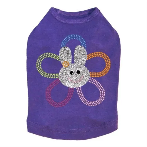 Flower Bunny Rhinestone Dog Tank- Many Colors