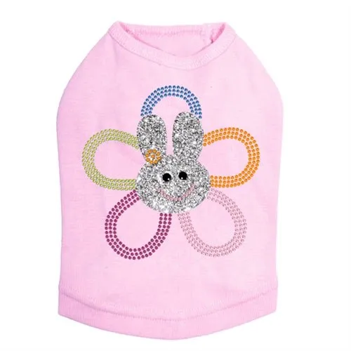 Flower Bunny Rhinestone Dog Tank- Many Colors