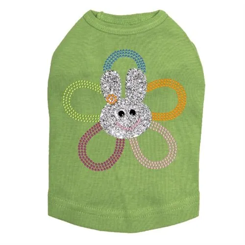 Flower Bunny Rhinestone Dog Tank- Many Colors