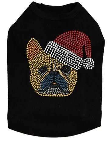 French Bull Dog with Santa Hat Dog Tank - Many Colors