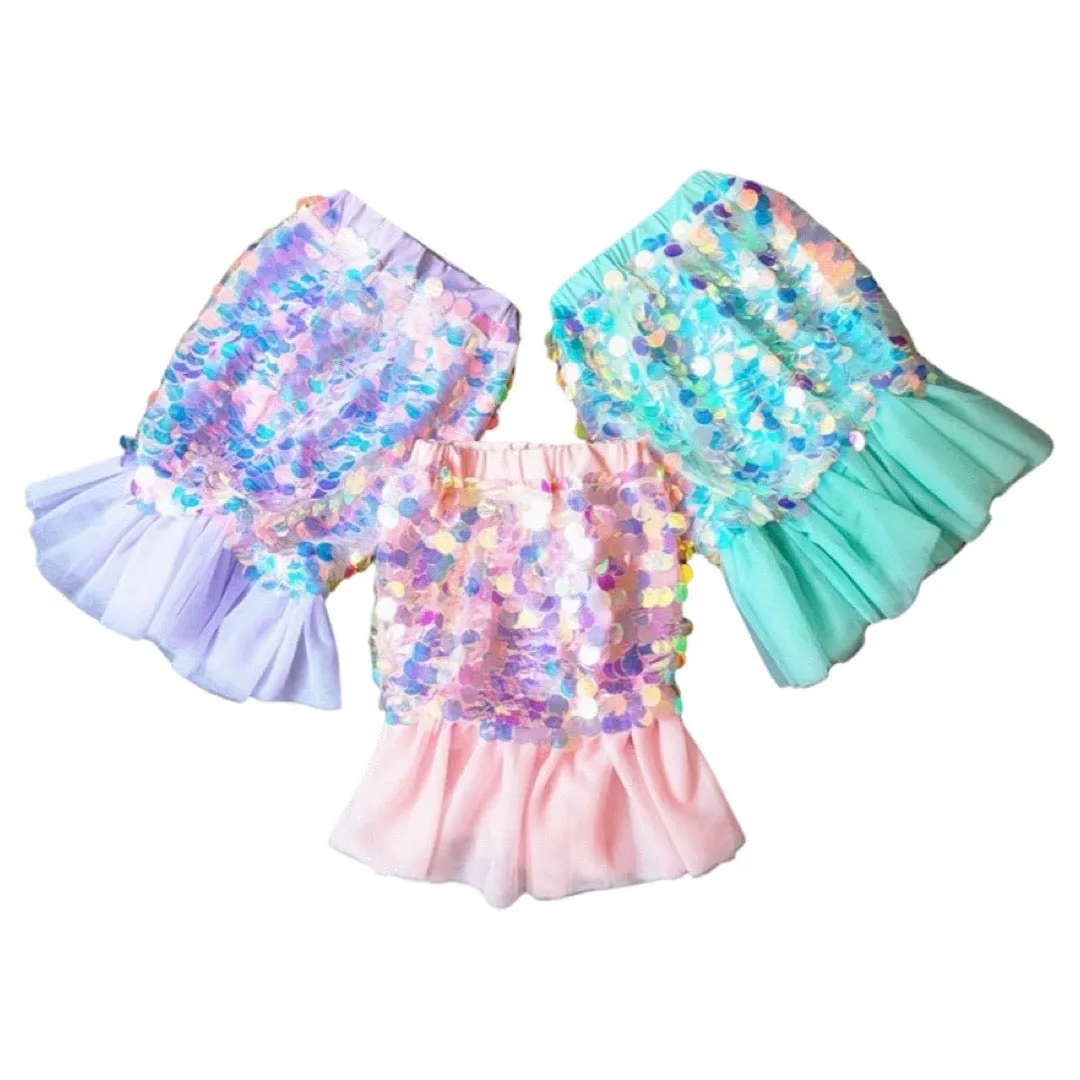 Girls Sequin Mermaid Skirt , 3 colours 2 - 9 years