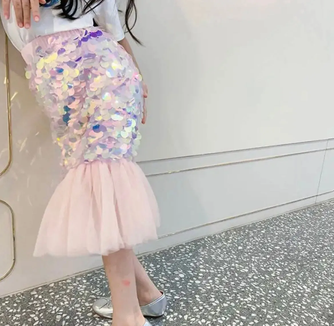 Girls Sequin Mermaid Skirt , 3 colours 2 - 9 years