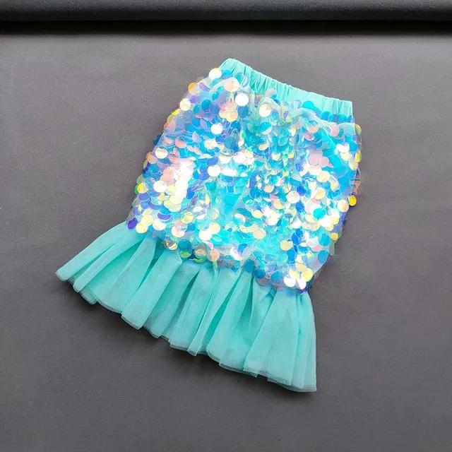 Girls Sequin Mermaid Skirt , 3 colours 2 - 9 years