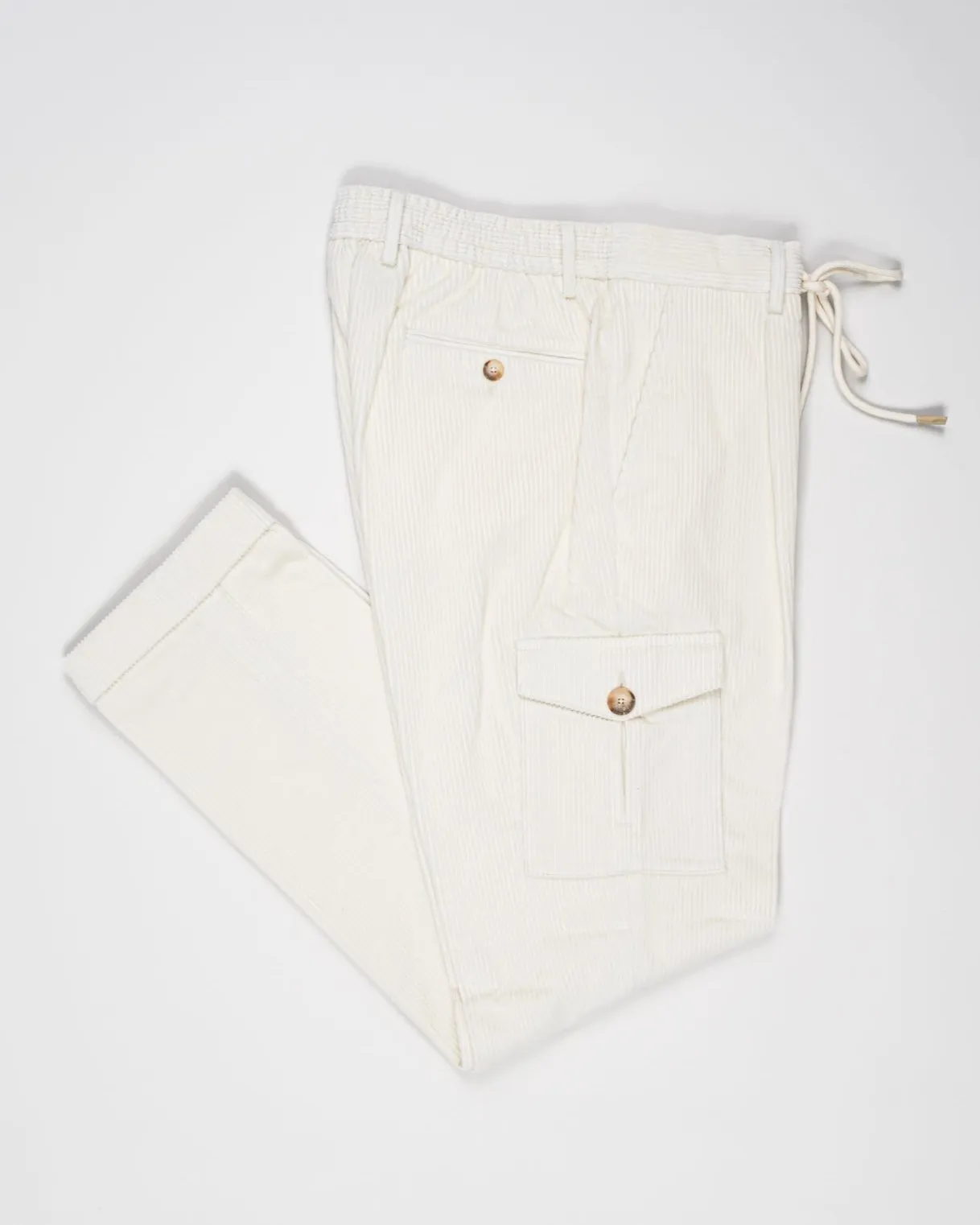 Gran Sasso Corduroy Cargo Pants / Off White