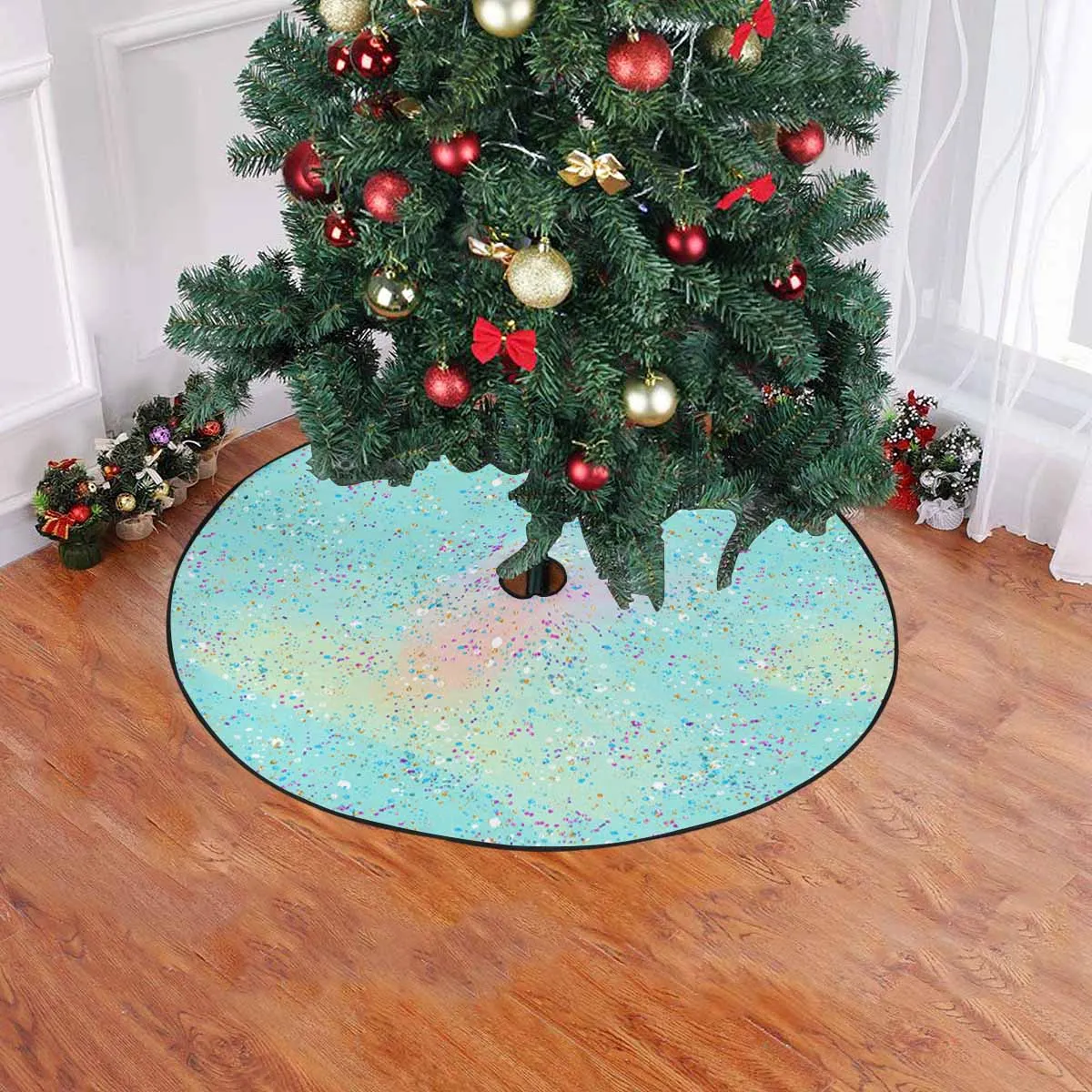 Green Splash  Christmas Tree Skirt