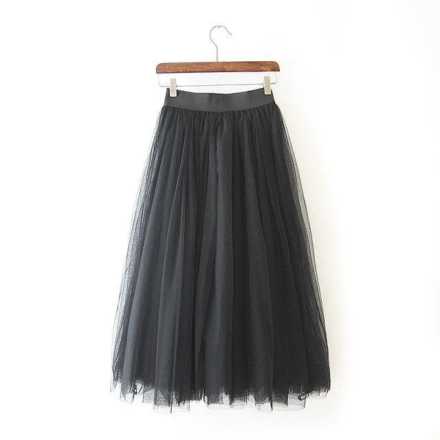 Grenadine Elastic Waist  Sweet Skirt