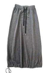 Grey Ribbed Maxi Skirt