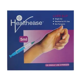 Healthease Syringes 5ml Lure Slip 2p L Free 100 Pack