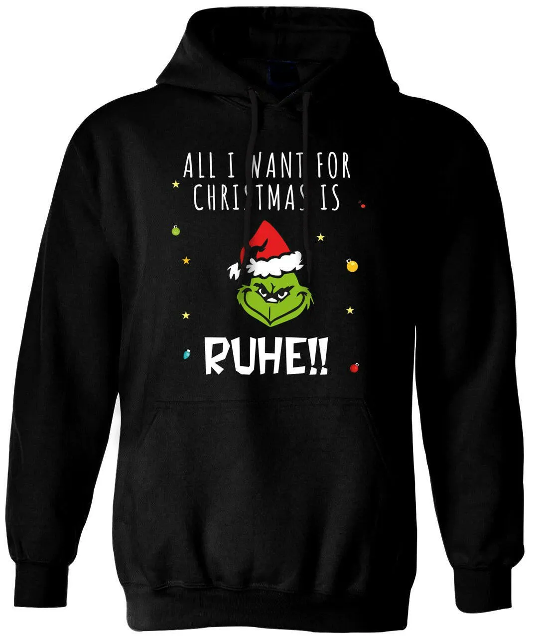 Hoodie - Grinch - All I want for Christmas is Ruhe! (Gesicht)