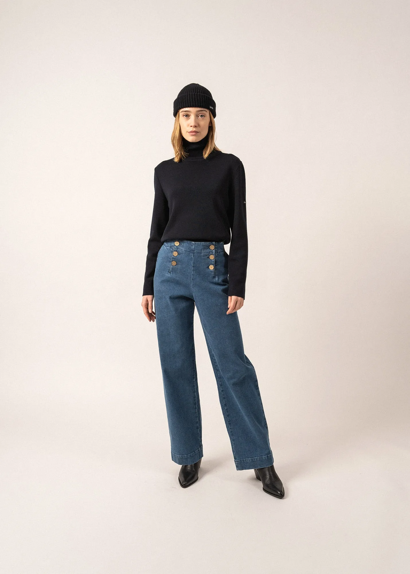 Houat turtleneck jumper - in wool (NAVY)