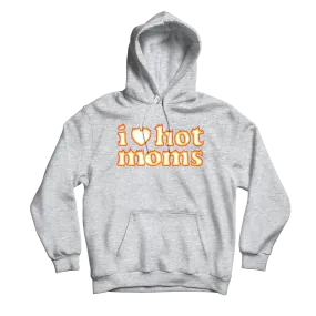 I Heart Hot Moms Flame Grey Hoodie