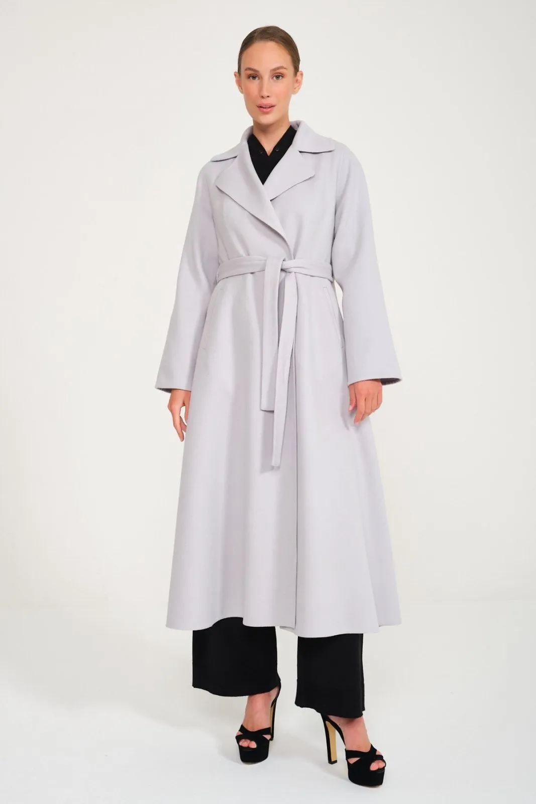 Ice Grey Long Wool Coat