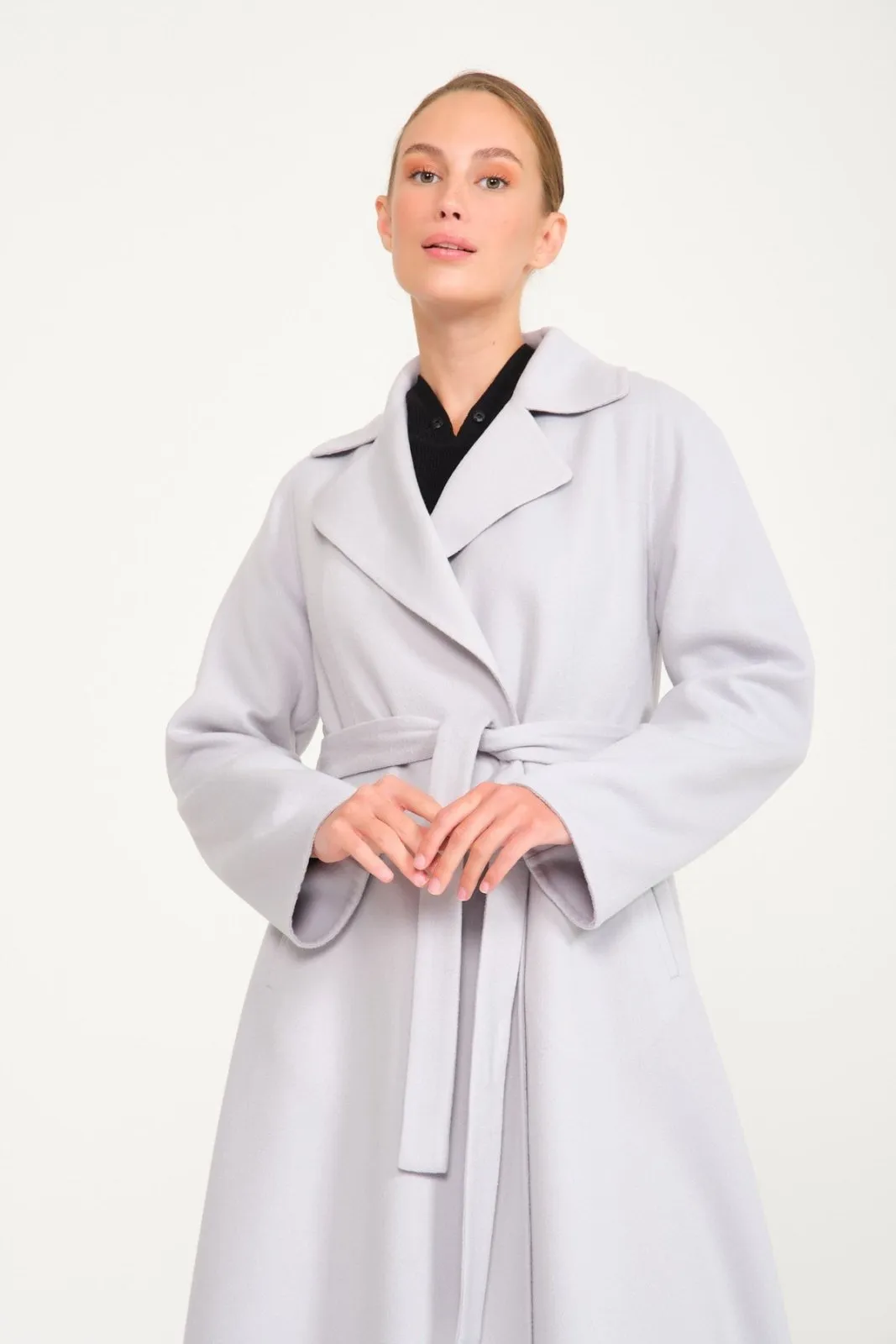 Ice Grey Long Wool Coat