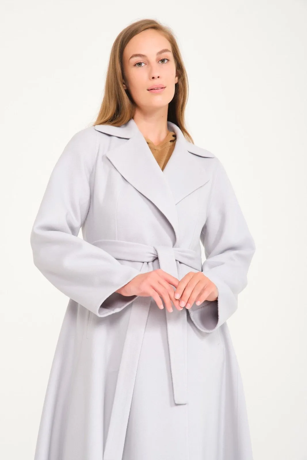 Ice Grey Long Wool Coat