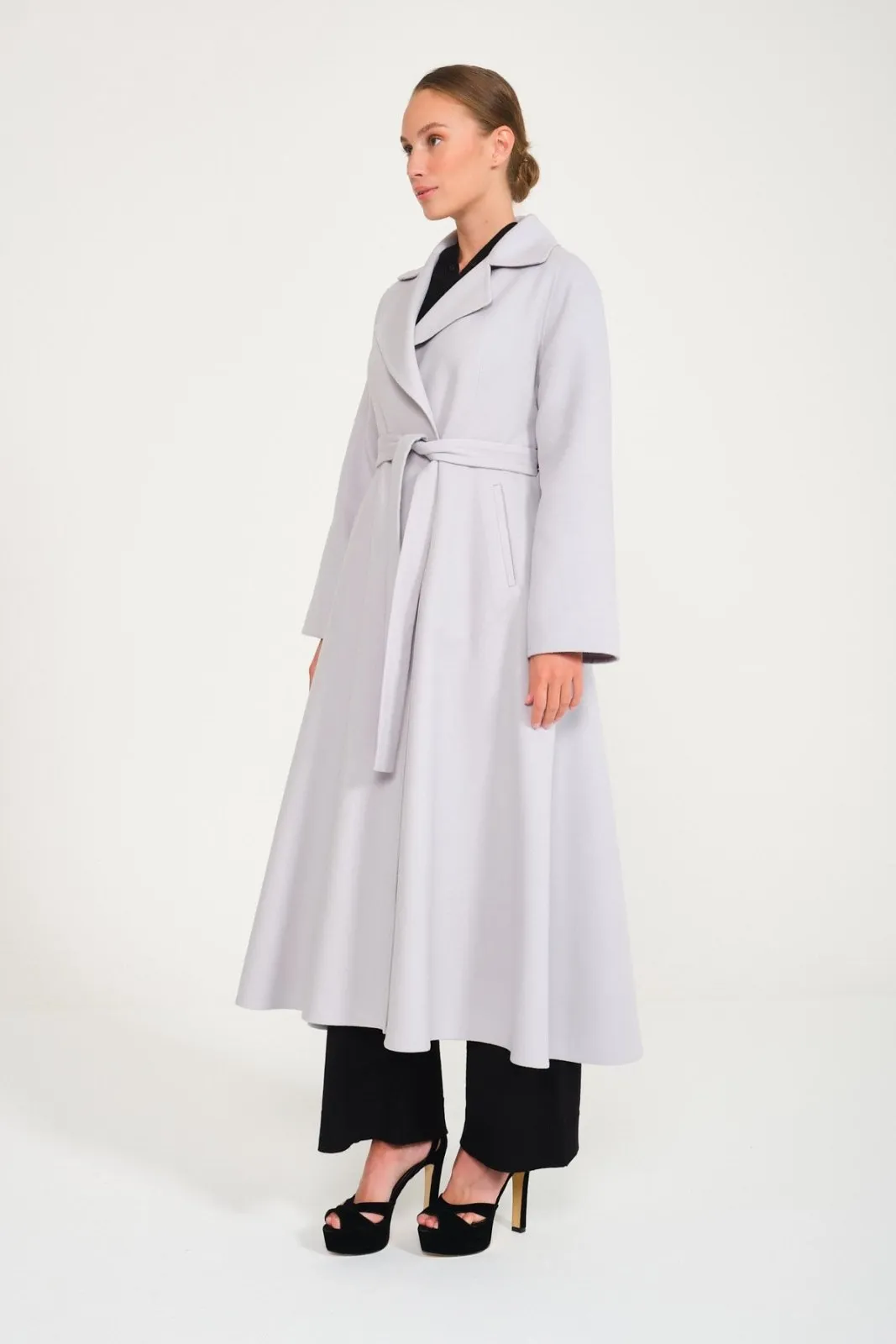 Ice Grey Long Wool Coat