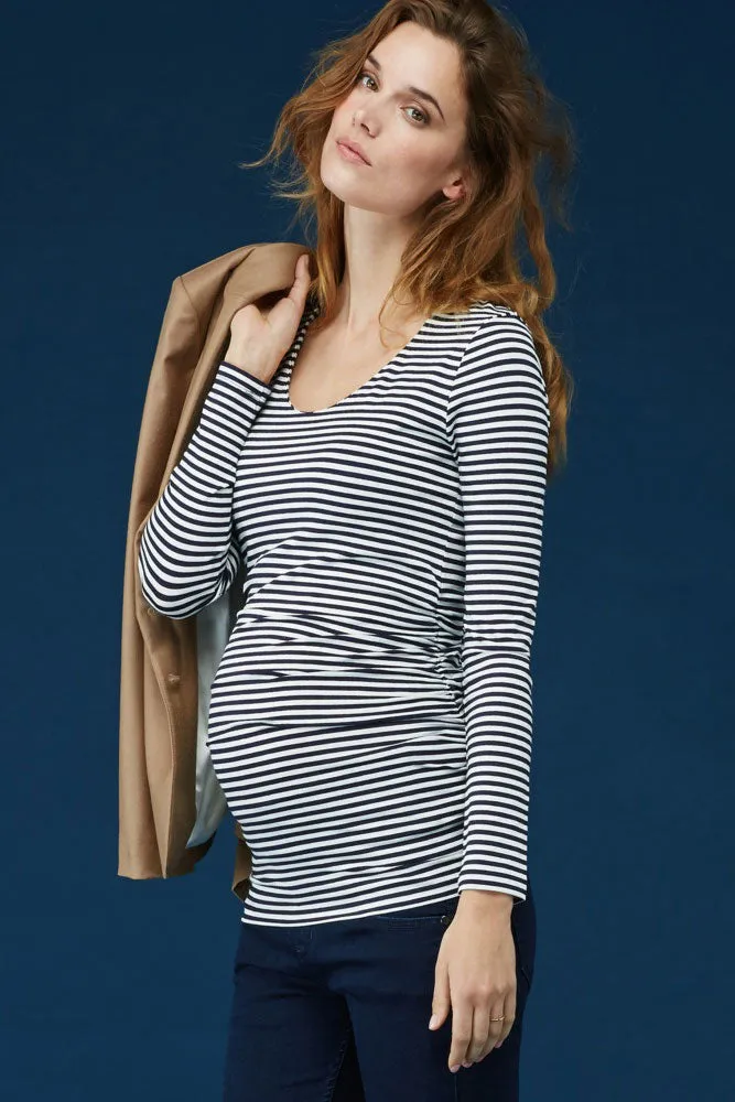 Isabella Oliver Arlington Striped Ruched Top