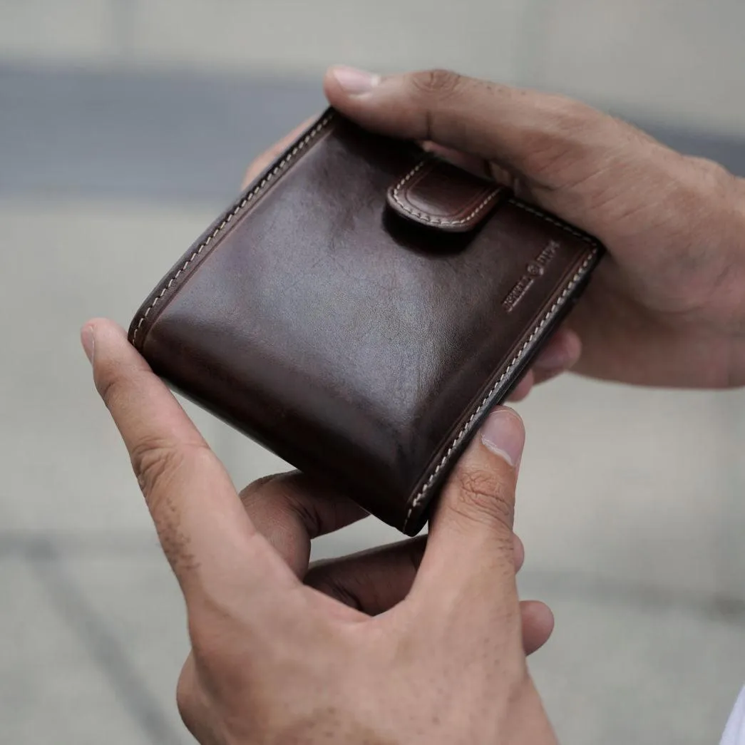 Jekyll & Hide Oxford Billfold Wallet With Coin And ID Window, Coffee