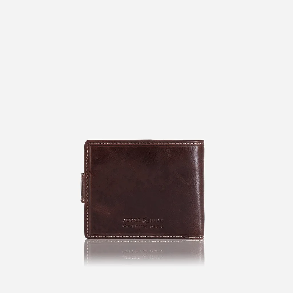 Jekyll & Hide Oxford Billfold Wallet With Coin And Tab Closure, Coffee