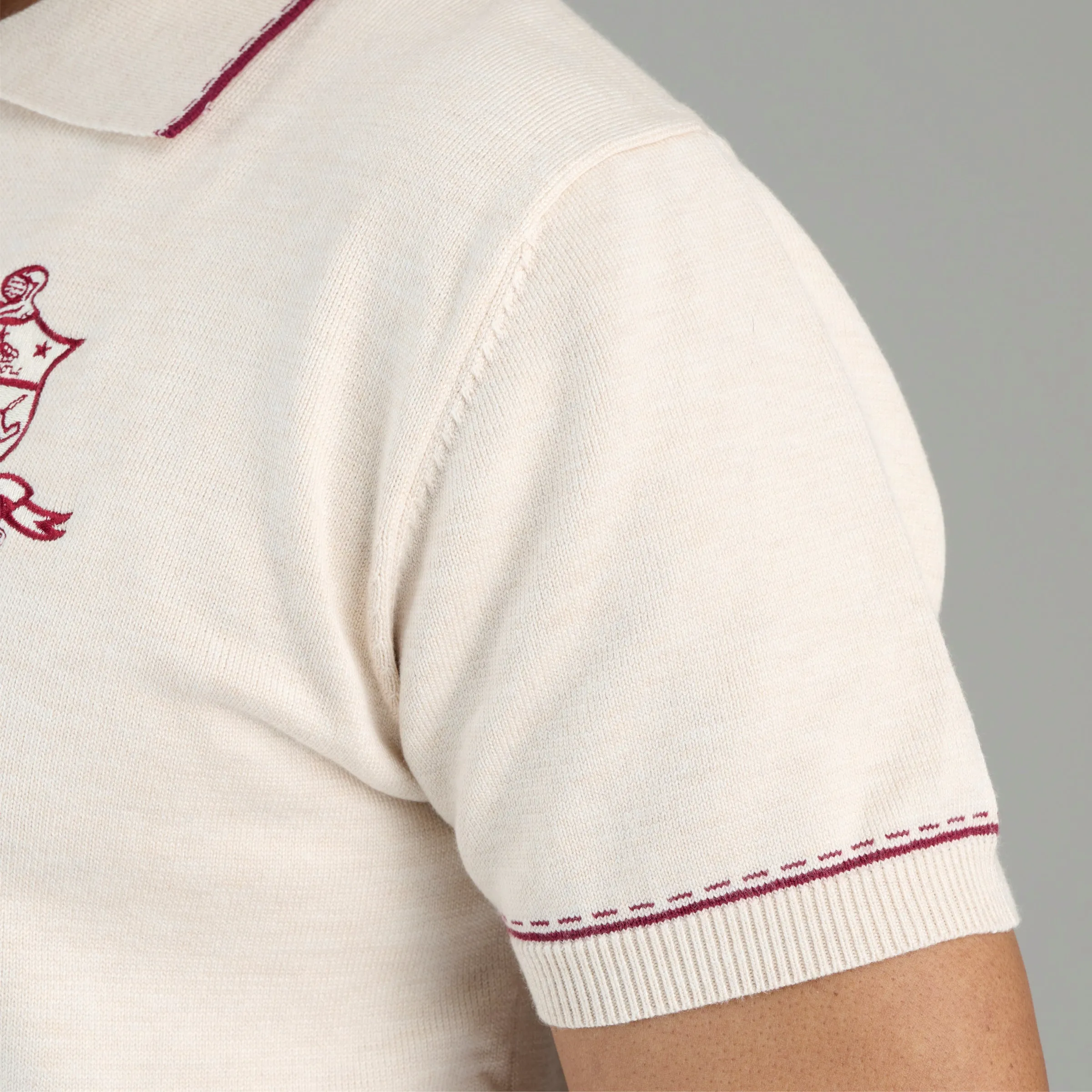 Kappa Alpha Psi Coat of Arms Lightweight Sweater Polo (Cream)