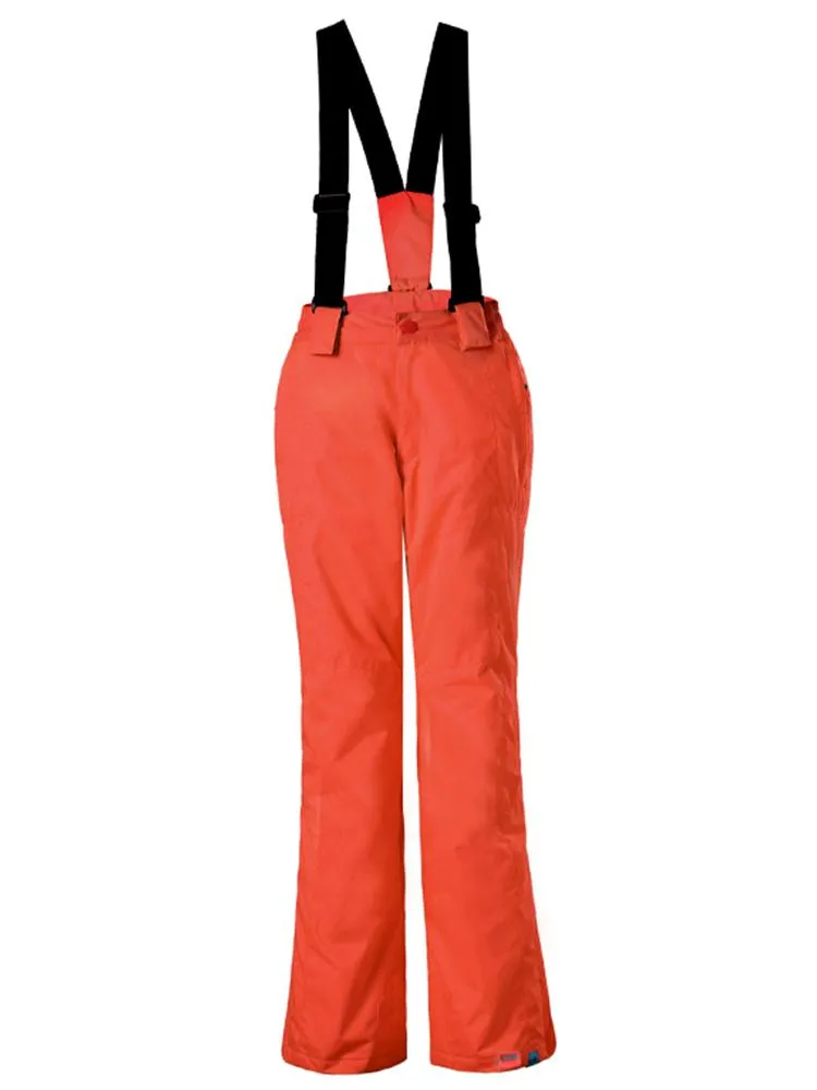 Kids Windproof Orange Ski Hiking Suspender Snowboard Pants