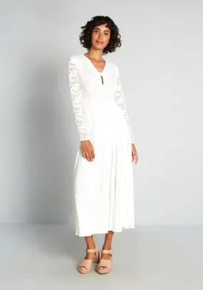 Lacing Down the Aisle Maxi Dress