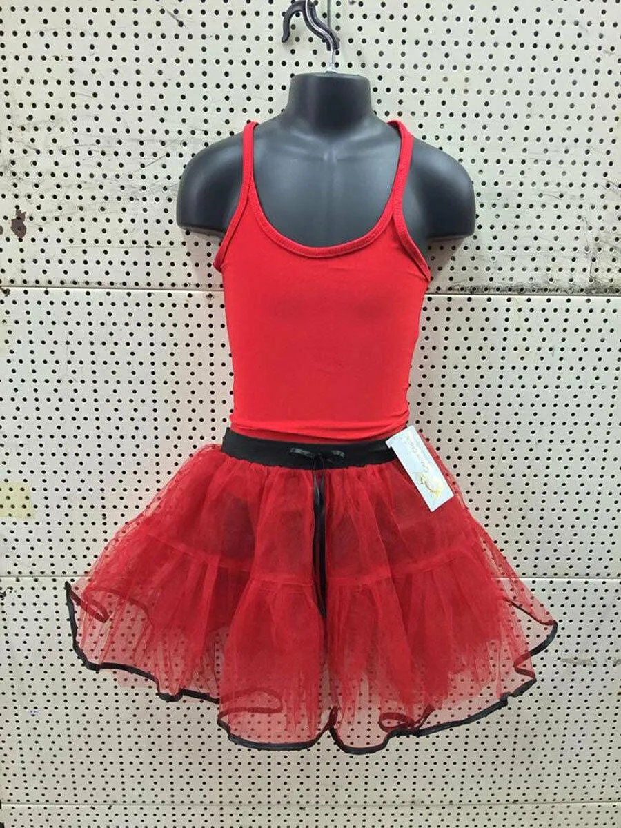 Ladies Denace Menace Tutu Skirt Vest Scarf Devil Skirt Set Red Black Hen Night