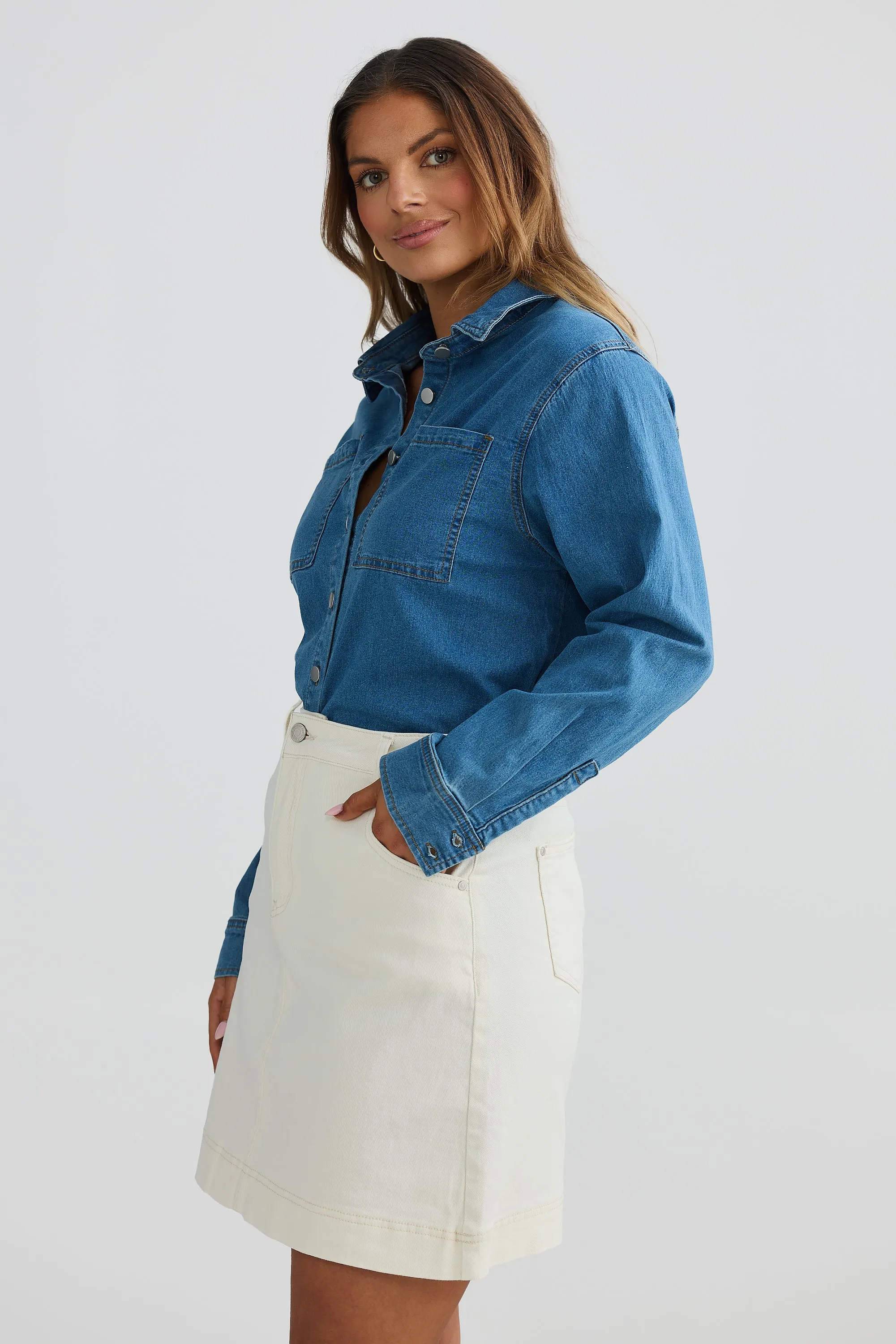 Lightweight Denim Shirt - Blue Denim