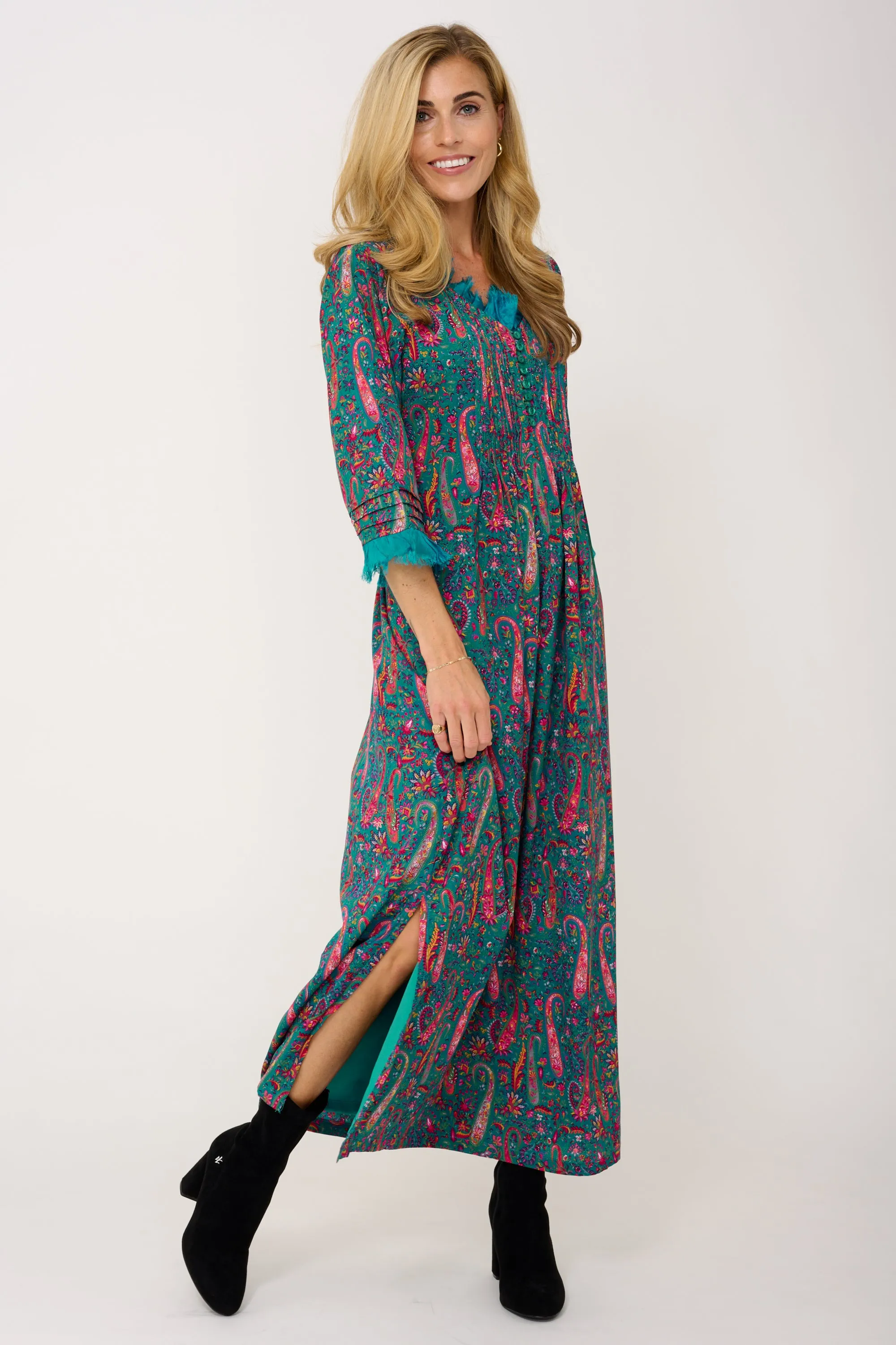 Lola Dress In Peacock Paisley