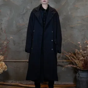 Long irregular lining coat dark grey