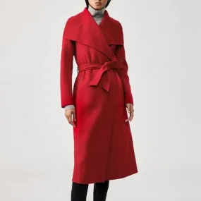 Mai Belted Wool Coat (Red)