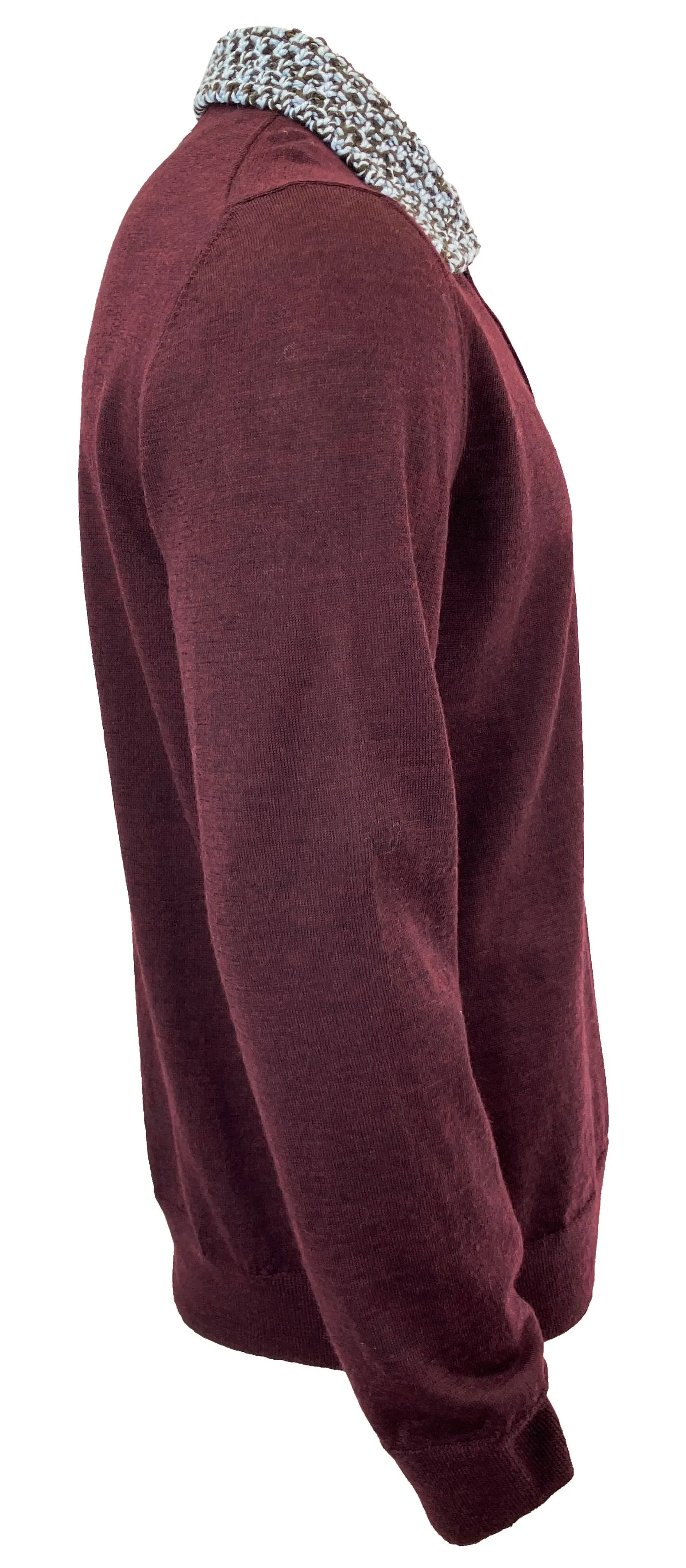 Maison Margiela Wool Polo Sweater in Bordeaux