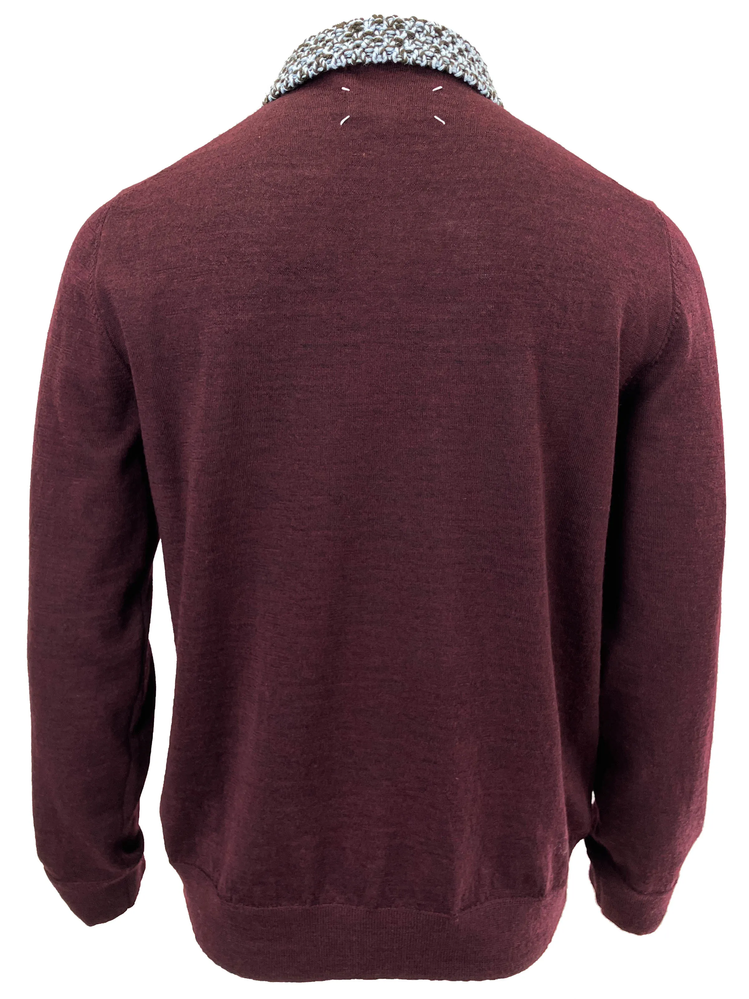 Maison Margiela Wool Polo Sweater in Bordeaux