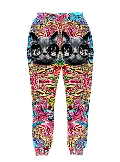 Men's 3D Psychedelic Cat Pants