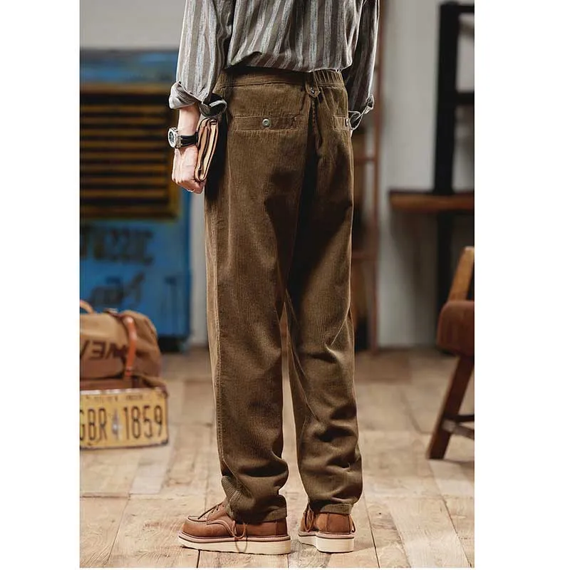 Men's Loose Straight Corduroy Wide-Leg Pants