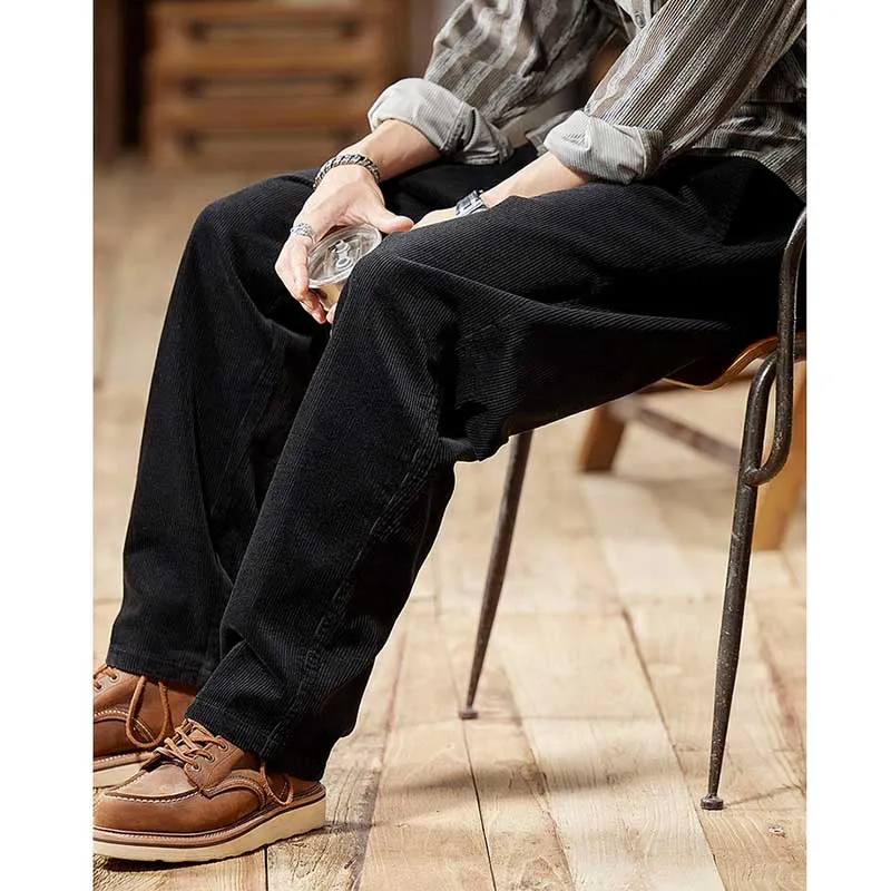 Men's Loose Straight Corduroy Wide-Leg Pants