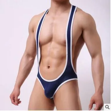 Men's Mesh Breathable One-piece Underwear Vest Pants