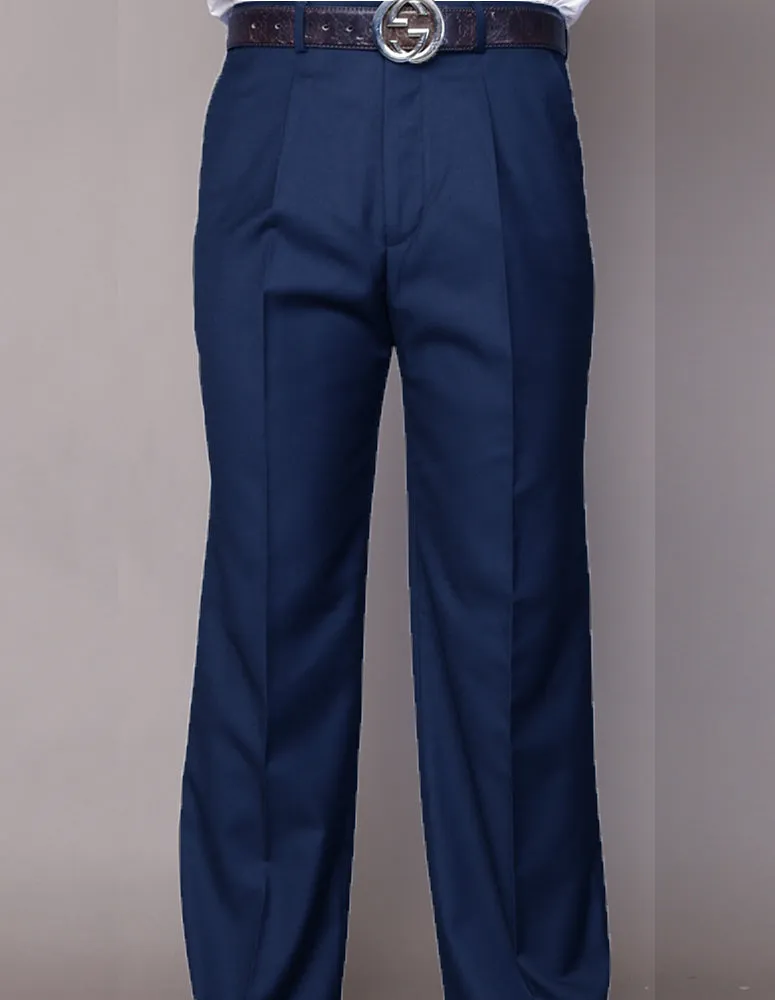 Men's Regular Fit Pants 100% Fine Wood Pleasted | Indigo | PA-200A