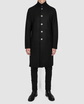 Metal button wool coat