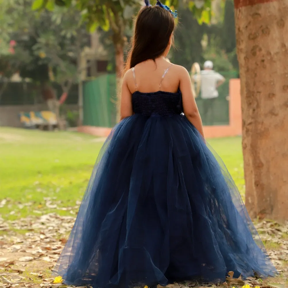 Midnight Shimmer Ruffled Ball Gown