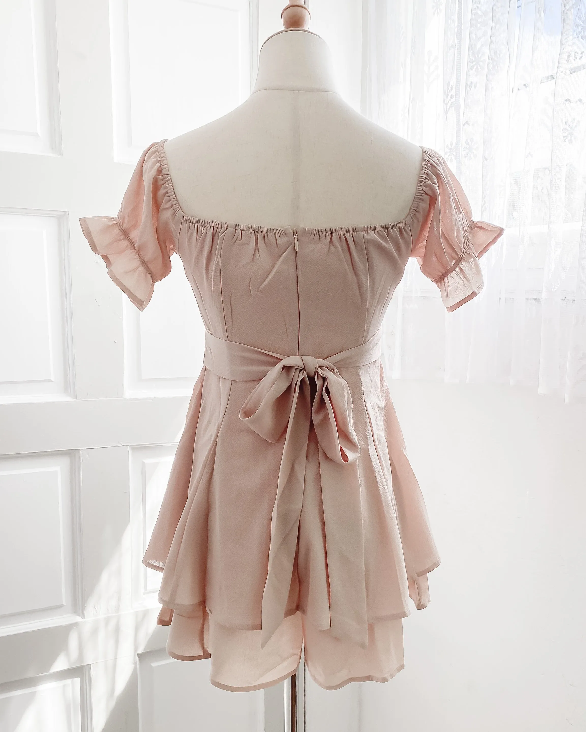 Millie Babydoll Romper (Taupe)