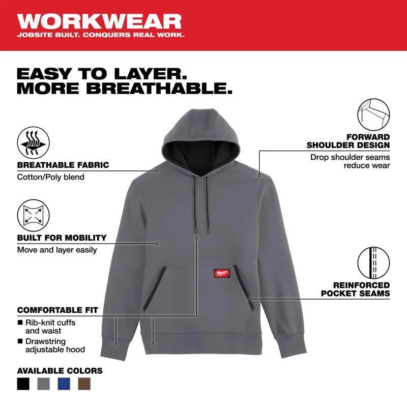 Milwaukee XL Banded Sleeve Men's Hooded Hoodie Gray