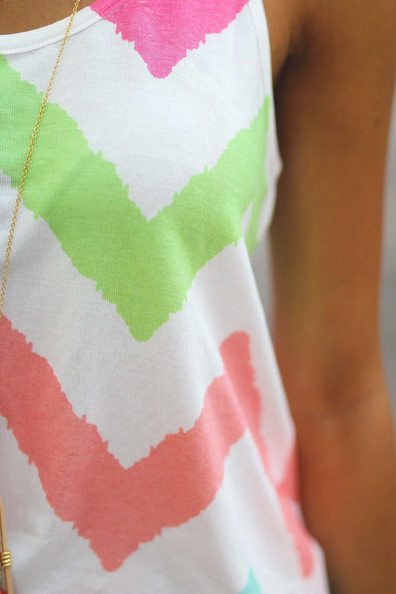 Multi Color Chevron Tank Top