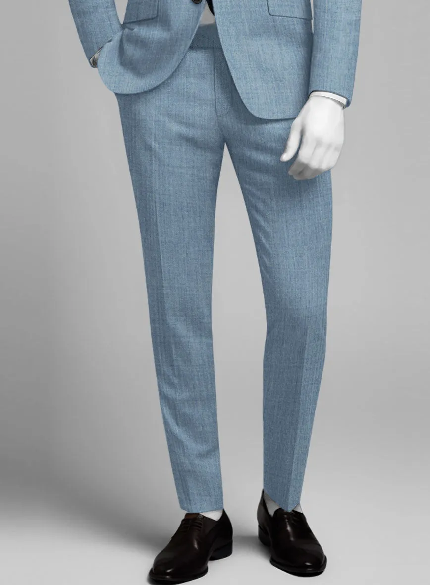 Napolean Stretch Light Blue Wool Pants